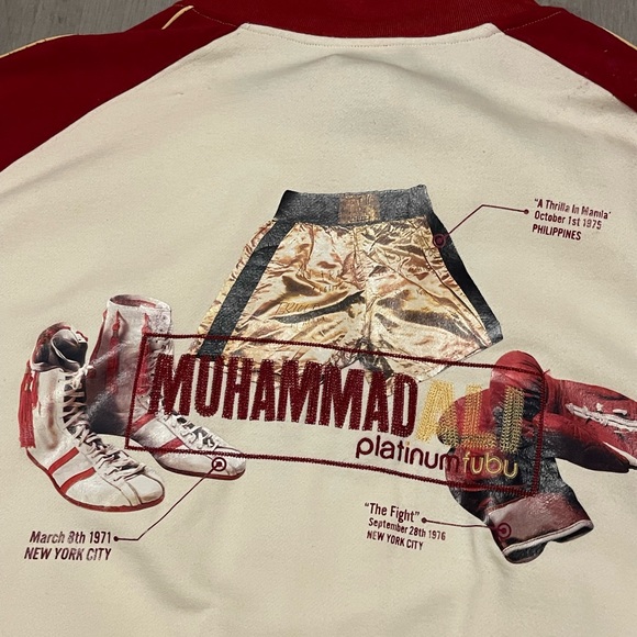 Vintage FUBU Platinum Muhammad Ali Short Sleeve Sweatshirt Jacket Men’s Size XXL - Picture 3 of 6